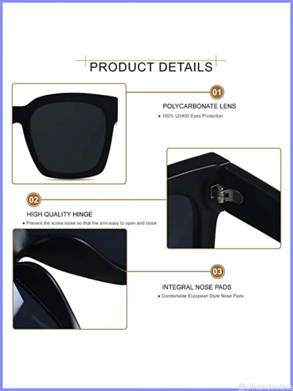 Oversized Square Sunglasses UV400 Full Frame Women Wide Face Shades